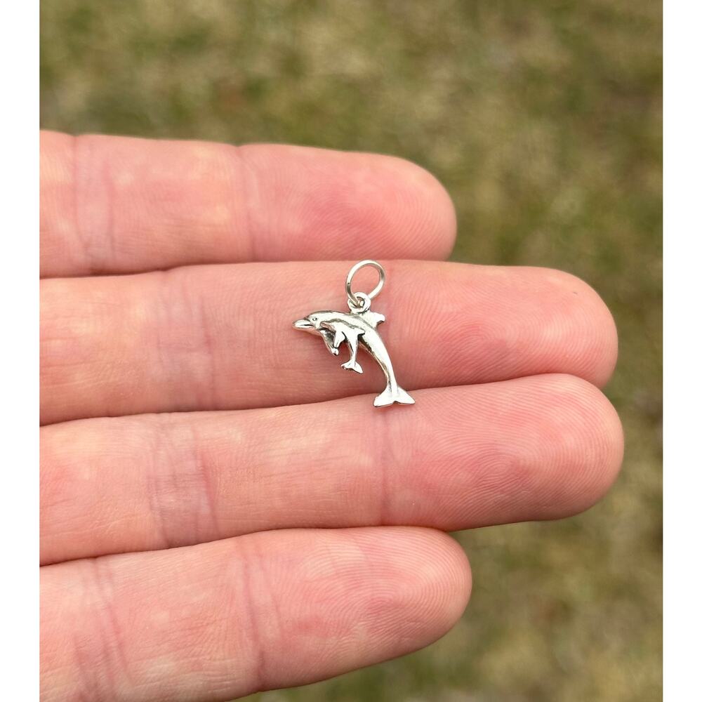 Sterling Silver Dolphin Charm, Sterling Silver Dolphin Pendant